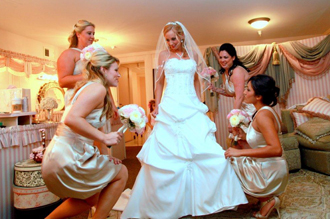 bride and bridesmaids